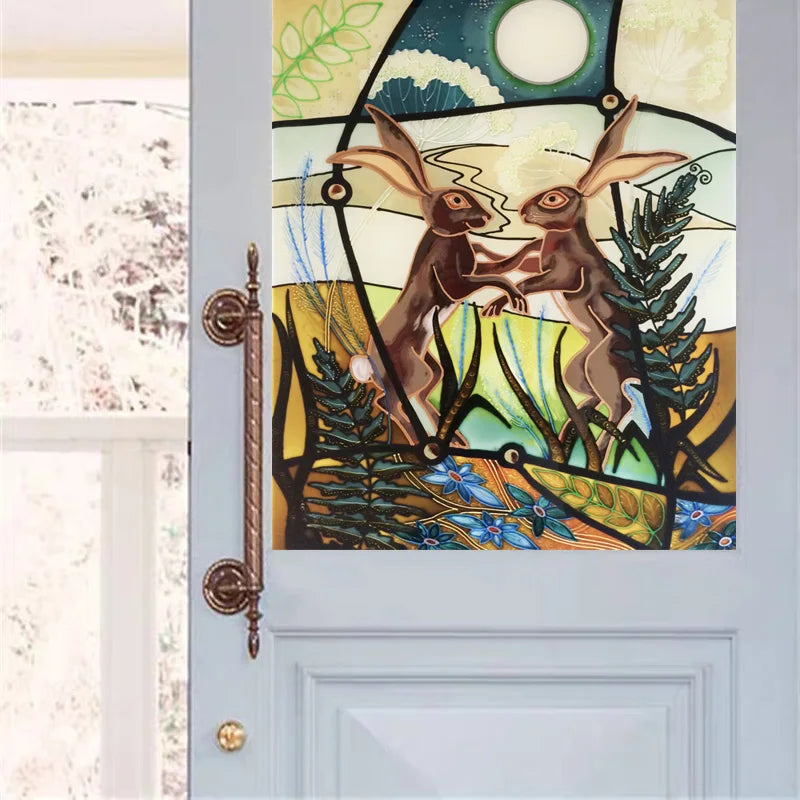 Window Film Frosted Stained Glass Films Customized Privacy Static Cling Sticker For Bathroom Office Cabinet Door Home Decor