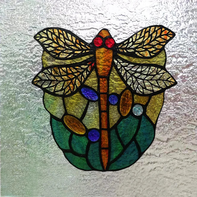 Customized Tiffany Style 3D Stained Glass Window Film,Static Cling Door Sticker,Privacy Frosted Window Decal for Glass Home