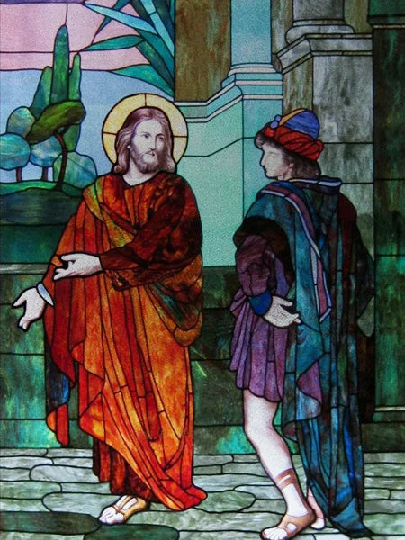 Custom Size Stained Glass Window Film Church style Jesus Angel Picture Sticker Frosted Static Cling Home Church Office Decor