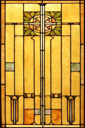 Frosted Stained Glass Window Film, Custom Size Privacy Static Cling, Prairie Style for Kitchen, Bathroom, Office, Skylight