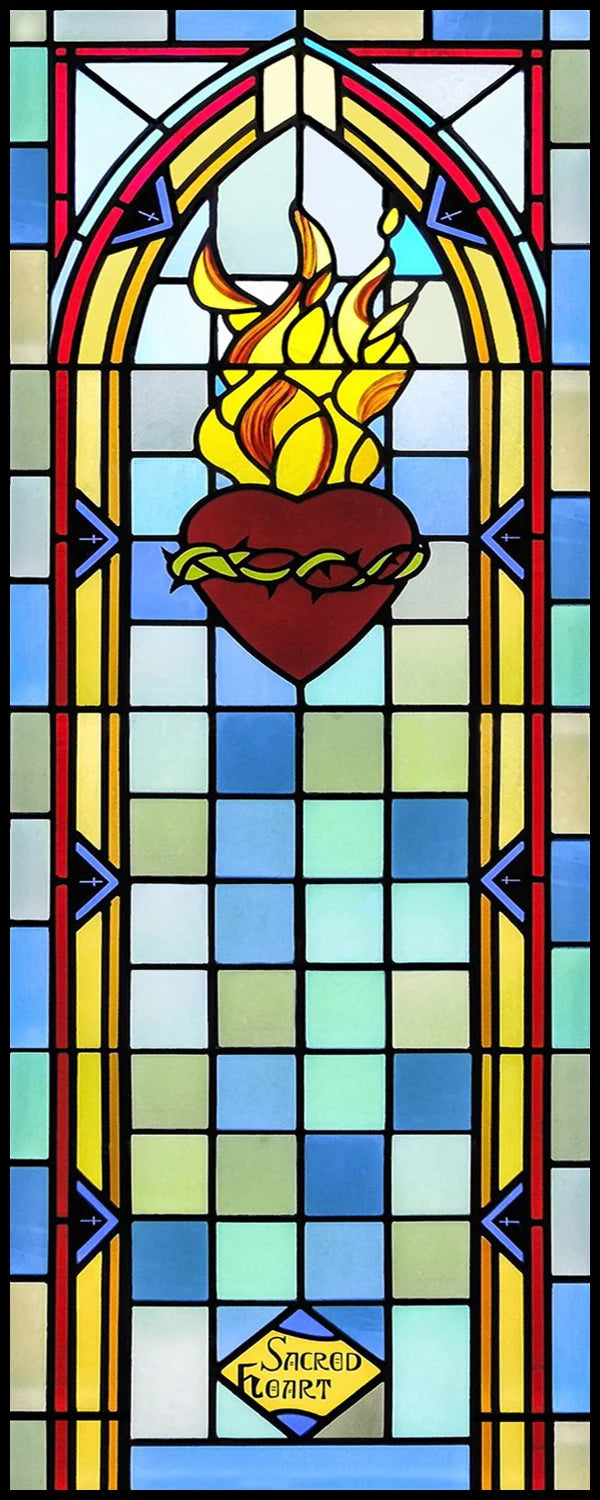 Window Film Frosted Stained Glass Films Door Sticker,Customized Crosses Static Cling Church Pattern for Office Home Decor