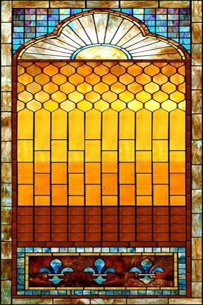Custom Size Stained Glass Window Film Frosted Privacy Static Cling Retro Prairie Style Stickers Shower Bathroom Office Home Deco