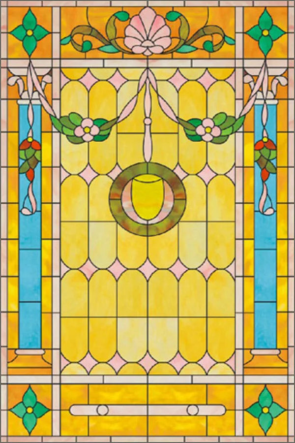 Customized Stained Glass Film Window Films,Static Cling Frosted Church Crosses,Bathroom Kitchen Cupboard Door Sticker Home Decor