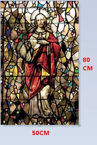 Custom Size Christian Pictures, Window Film, Door Sticker, Wall Stickers, Glass Decor, Church Jesus Self-adhesive Stained Opaque