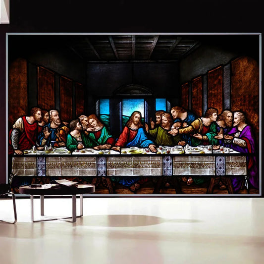 Custom Size Window Film Glass Films, Church Jesus Sticker, The Last Supper Poster, Chapel Lift Window, Sliding Door, Home Decor