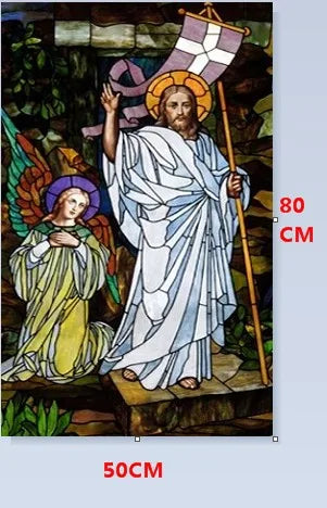 Custom Size Christian Pictures, Window Film, Door Sticker, Wall Stickers, Glass Decor, Church Jesus Self-adhesive Stained Opaque