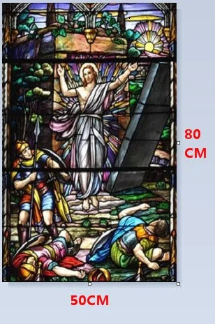 Custom Size Christian Pictures, Window Film, Door Sticker, Wall Stickers, Glass Decor, Church Jesus Self-adhesive Stained Opaque