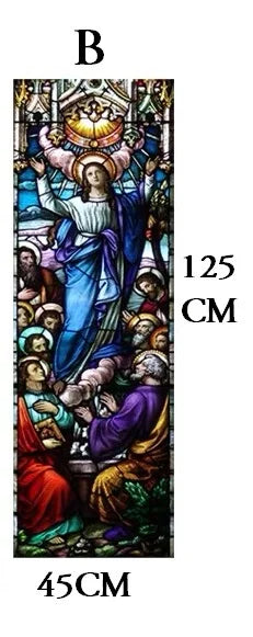 Custom size Window film Door sticker Christian Pictures Wall stickers Glass decor church Jesus self-adhesive Stained Poster