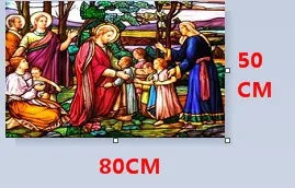 Custom Size Christian Pictures, Window Film, Door Sticker, Wall Stickers, Glass Decor, Church Jesus Self-adhesive Stained Opaque