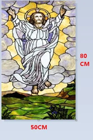 Custom Size Christian Pictures, Window Film, Door Sticker, Wall Stickers, Glass Decor, Church Jesus Self-adhesive Stained Opaque