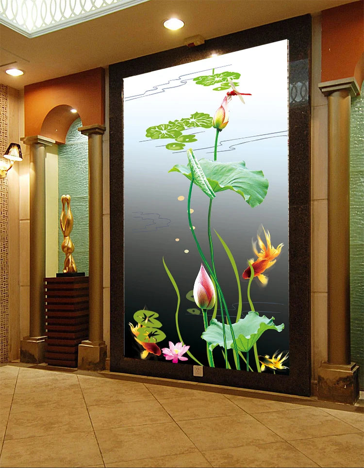 Custom Size Window Films PVC Self Adhesive or Static Cling Glass Film Home Decorative Frosted Privacy Sticker Lotus flower