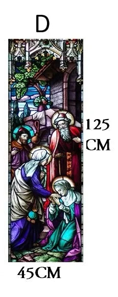 Custom size Window film Door sticker Christian Pictures Wall stickers Glass decor church Jesus self-adhesive Stained Poster
