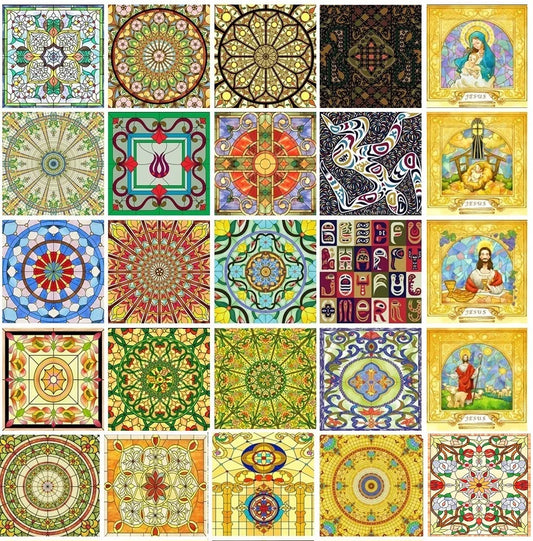 custom size window film electrostatic/self-adhesive frosted stained glass window films church home foil door stickers