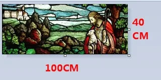 Custom Size Christian Pictures, Window Film, Door Sticker, Wall Stickers, Glass Decor, Church Jesus Self-adhesive Stained Opaque