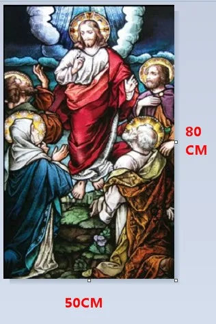 Custom Size Christian Pictures, Window Film, Door Sticker, Wall Stickers, Glass Decor, Church Jesus Self-adhesive Stained Opaque