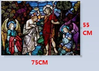 Custom Size Christian Pictures, Window Film, Door Sticker, Wall Stickers, Glass Decor, Church Jesus Self-adhesive Stained Opaque