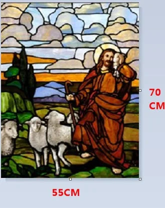 Custom Size Christian Pictures, Window Film, Door Sticker, Wall Stickers, Glass Decor, Church Jesus Self-adhesive Stained Opaque