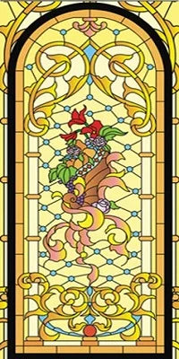 Electrostatic Cling Frosted Stained Glass Window Film, Custom Size, Home Foil Door Stickers, PVC Self-Adhesive Window Films