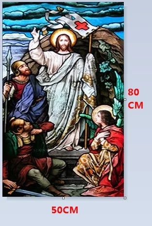 Custom Size Christian Pictures, Window Film, Door Sticker, Wall Stickers, Glass Decor, Church Jesus Self-adhesive Stained Opaque
