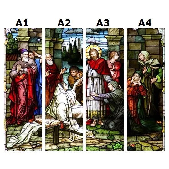 Custom size Window film Door sticker Father Lord Jehovah God and Jesus Christ Pictures Wall stickers Glass decor church glass