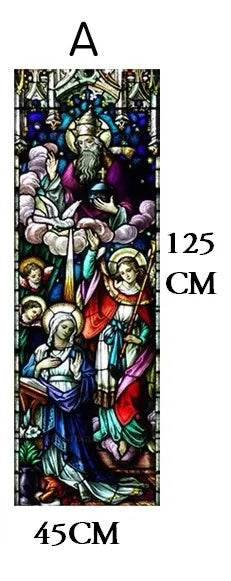 Custom size Window film Door sticker Christian Pictures Wall stickers Glass decor church Jesus self-adhesive Stained Poster