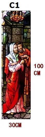 Custom size Window film Door sticker Father Lord Jehovah God and Jesus Christ Pictures Wall stickers Glass decor church glass