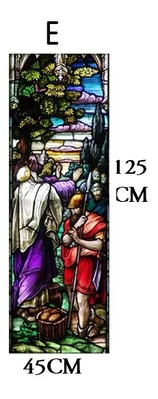 Custom size Window film Door sticker Christian Pictures Wall stickers Glass decor church Jesus self-adhesive Stained Poster