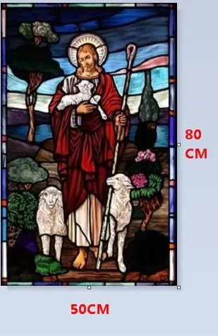 Custom Size Christian Pictures, Window Film, Door Sticker, Wall Stickers, Glass Decor, Church Jesus Self-adhesive Stained Opaque
