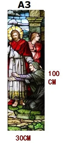 Custom size Window film Door sticker Father Lord Jehovah God and Jesus Christ Pictures Wall stickers Glass decor church glass