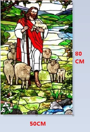 Custom Size Christian Pictures, Window Film, Door Sticker, Wall Stickers, Glass Decor, Church Jesus Self-adhesive Stained Opaque
