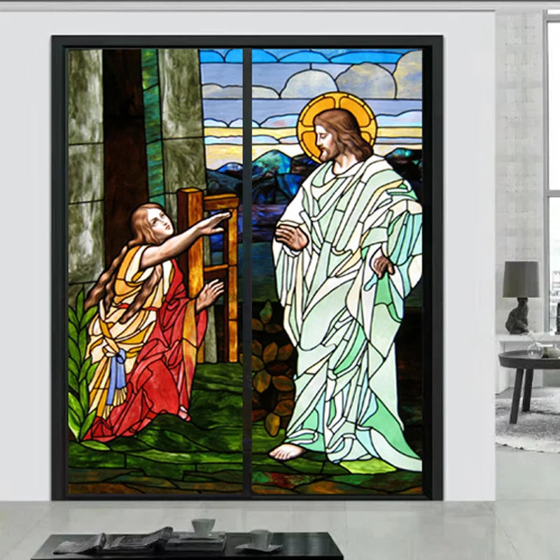 Jesus/Christ God/Virgin Mary Custom Size Window Film Glass Films Self-Adhesive Frosted Stained Stickers