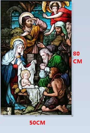 Custom Size Christian Pictures, Window Film, Door Sticker, Wall Stickers, Glass Decor, Church Jesus Self-adhesive Stained Opaque