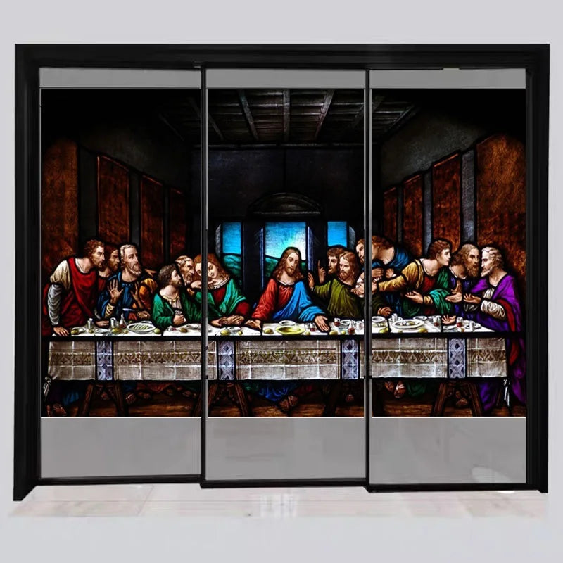Custom Size Window Film Glass Films, Church Jesus Sticker, The Last Supper Poster, Chapel Lift Window, Sliding Door, Home Decor