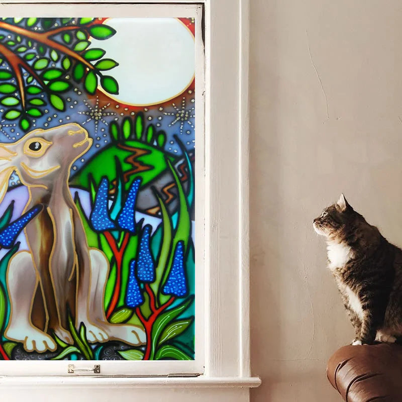 Window Film Frosted Stained Glass Films Customized Privacy Static Cling Sticker For Bathroom Office Cabinet Door Home Decor