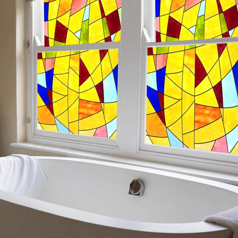 Customized Stained Glass Film Window Films,Static Cling Frosted Church Crosses,Bathroom Kitchen Cupboard Door Sticker Home Decor