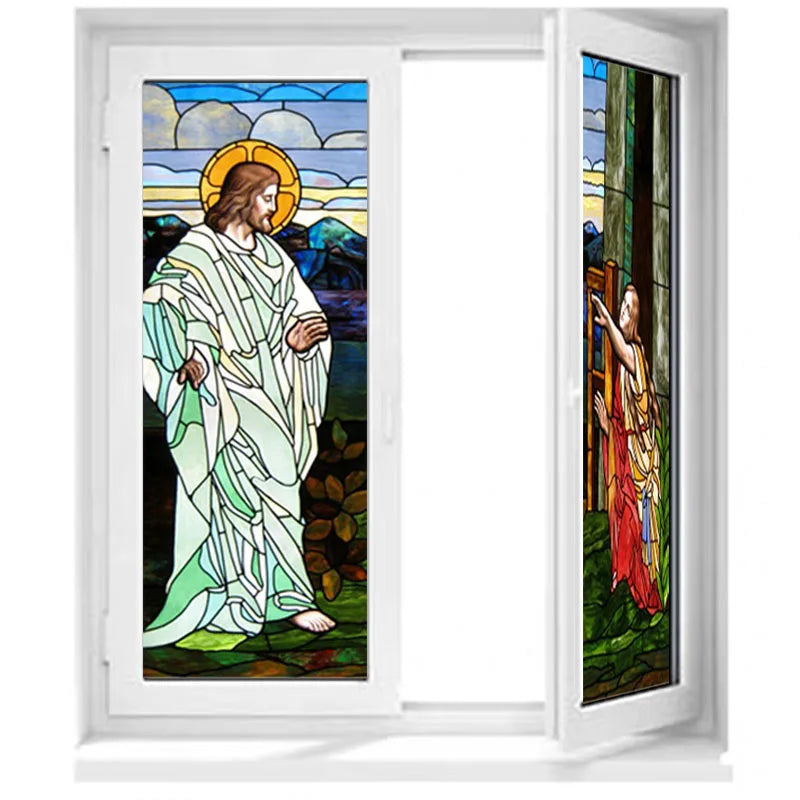 Jesus/Christ God/Virgin Mary Custom Size Window Film Glass Films Self-Adhesive Frosted Stained Stickers
