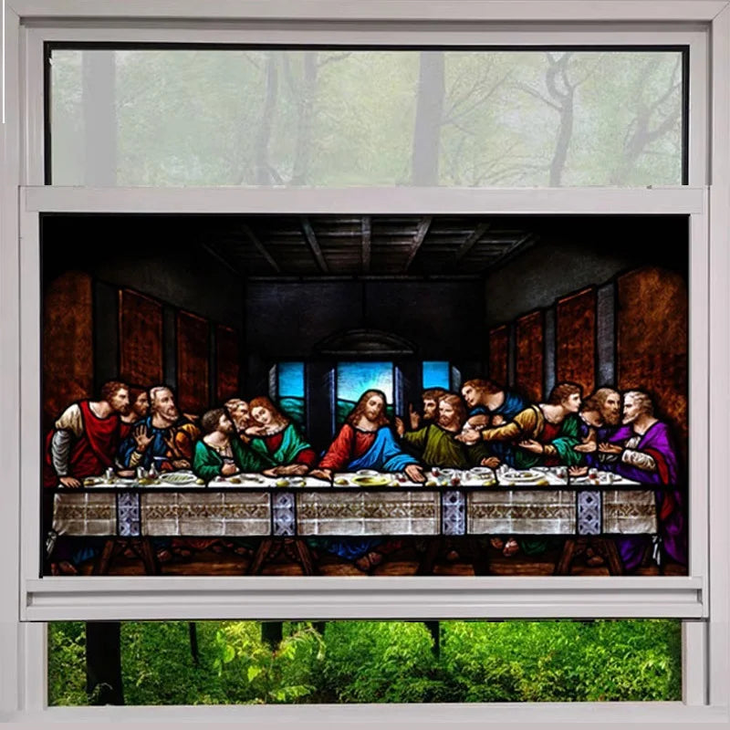 Custom Size Window Film Glass Films, Church Jesus Sticker, The Last Supper Poster, Chapel Lift Window, Sliding Door, Home Decor