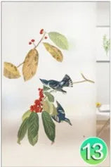 Custom Glass Films Window Film Electrostatic Frosted Flower Bird Glass Stickers For Kitchen Bathroom Bedroom Office Home Decor