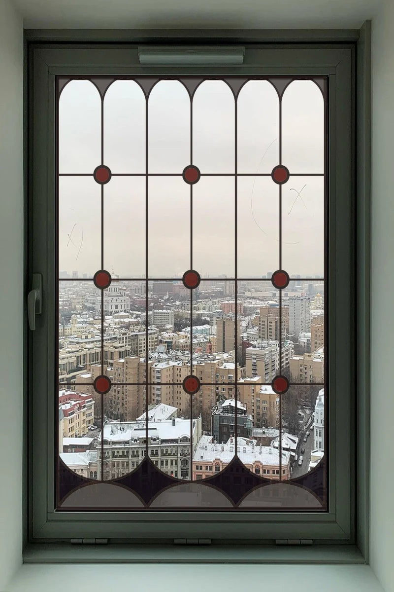 2 Double Sided Stained Glass Film Door Sticker,Decals Window Film,Alert Birds,Dogs,Kids,Guests.Warn Protect Safety Static Cling