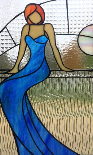 Custom Size Stained Glass Window Film, Static Cling Mermaid /Angel/Jesus Picture For Kitchen Bathroom Bedroom Glass Home Decor