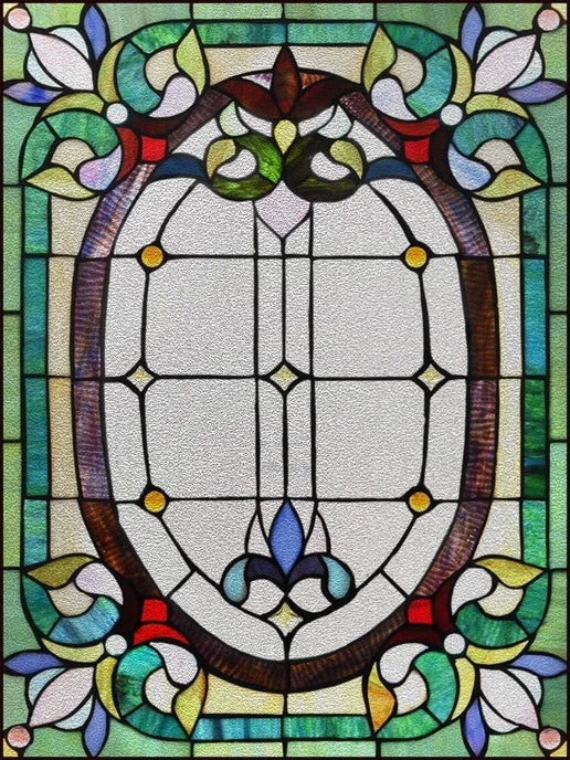Window Film Frosted Stained Glass Films Customized Victorian-style Static Cling Sticker Kitchen Bathroom Substitute for Curtains