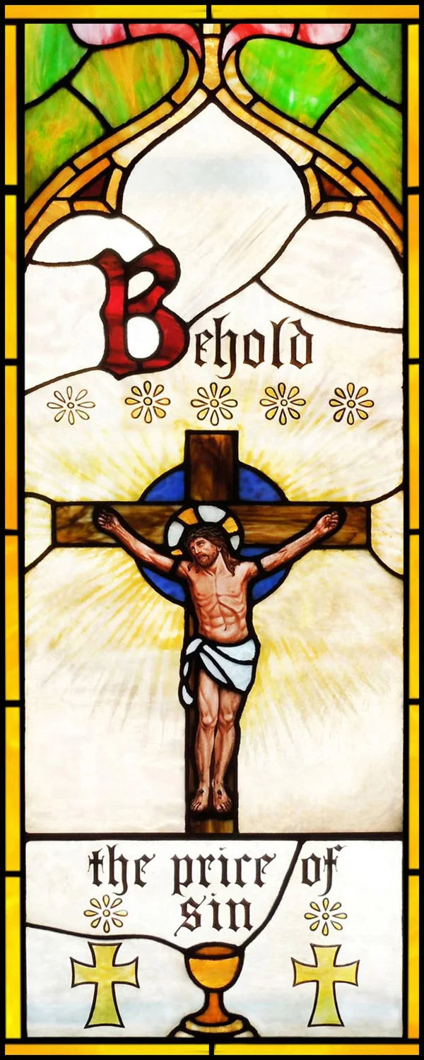 Window Film Frosted Stained Glass Films Door Sticker,Customized Crosses Static Cling Church Pattern for Office Home Decor