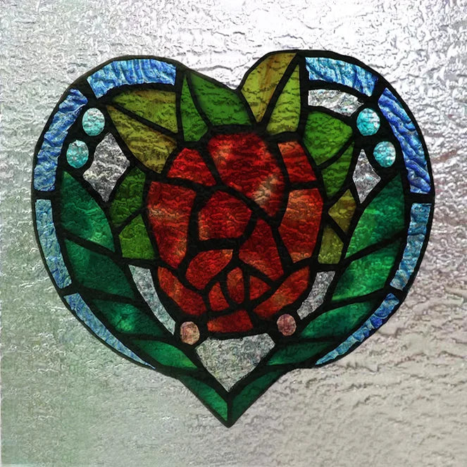 Customized Tiffany Style 3D Stained Glass Window Film,Static Cling Door Sticker,Privacy Frosted Window Decal for Glass Home