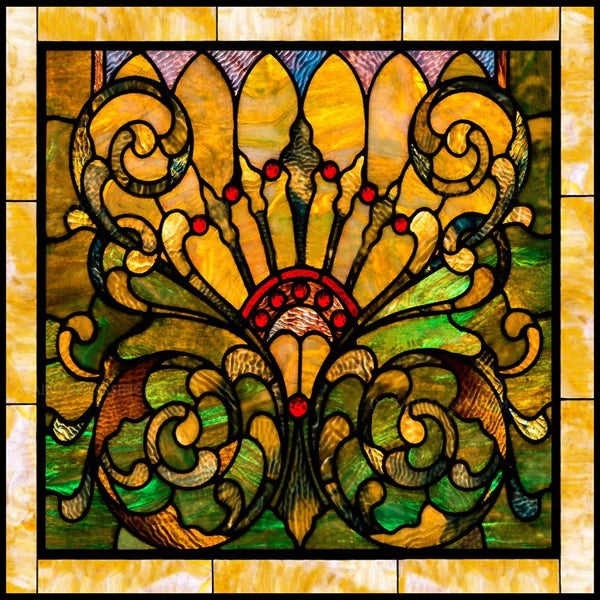 Stained Glass Window Film, Frosted Privacy, Static Cling, Retro Sticker for Bathroom, Cabinet, Door, Home Decor, Skylight Covers