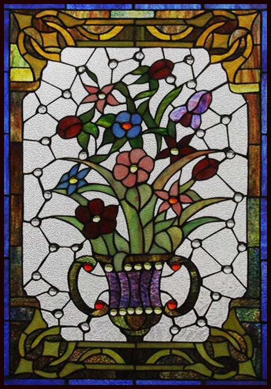 Window Film Frosted Stained Glass Films Customized Victorian-style Static Cling Sticker Kitchen Bathroom Substitute for Curtains