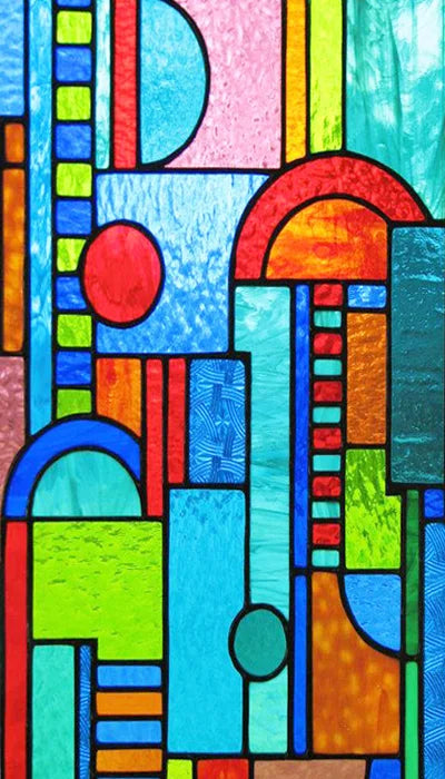 Custom Size Window Film, Stained Glass Stickers, Static Cling, 3D Print Rainbow Mosaic for Window Door, Home Decor