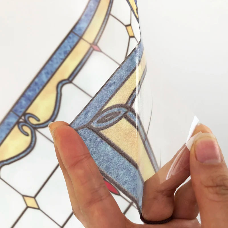 Custom Size Frosted Window Film,European Style Art Translucent Stained Glass Films, Door Stickers,Privacy Instead Curtains