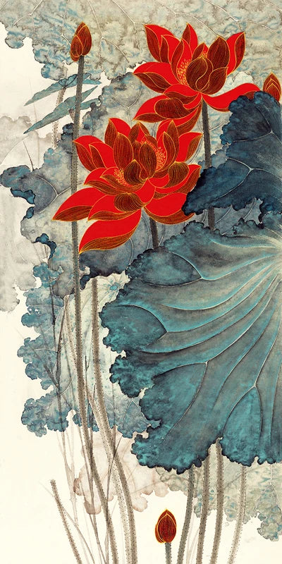 Stained Glass Door Stickers, Opaque Self-Adhesive, Lotus Poster for Kitchen, Bedroom, Bathroom, Customized Size