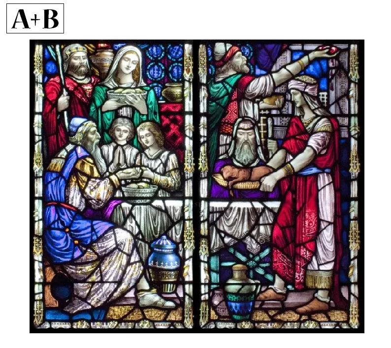 Custom Size Window Glass Films Self-Adhesive Frosted Stained Glass European Church Jesus Christ Virgin Last Supper Sticker Foil