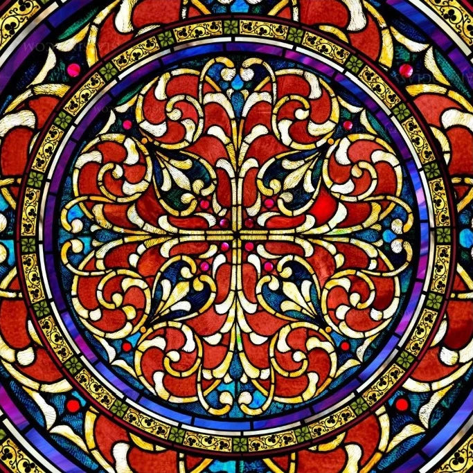 Custom Frosted Stained Glass Window Film,PVC Self-Adhesive Window Films,Retro Church Jesus Decor Foil Stickers, Window Treatment